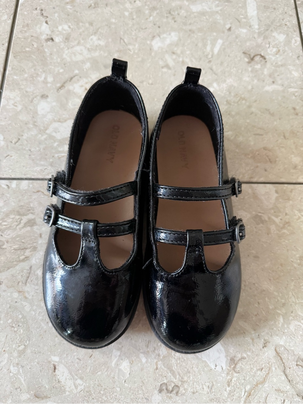 Old Navy Black Patent Double-Strap Mary Jane Shoes